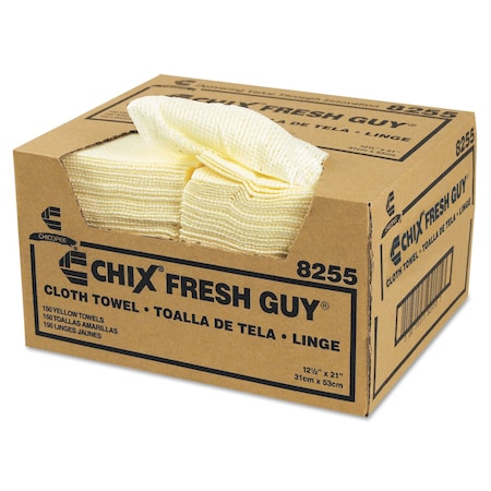 Chix Fresh Guy Towels, 13.5 x 13.5, Yellow, PK150 8255